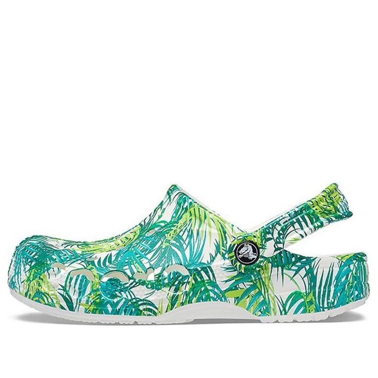 Crocs 4 Printing Outdoor Flat Heel Beach Sports White Green Sandals 'White Green' 206230-1C8