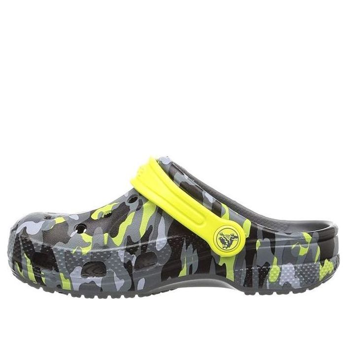 (GS) Crocs Baya Seasonal Graphic Clogs 'Grey Black Yellow' 205484-0DA