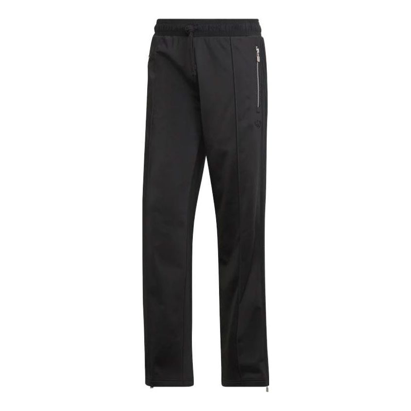 Men's adidas originals Fb Loose Tp Solid Color Retro Sports Pants/Trousers/Joggers Black HD4798
