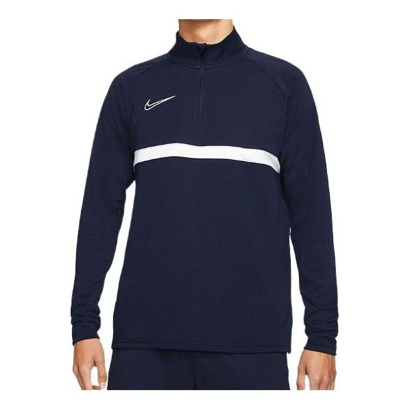 Men's Nike DRI-FIT ACADEMY Logo Printing Long Sleeves Dark Blue T-Shirt CW6111-451