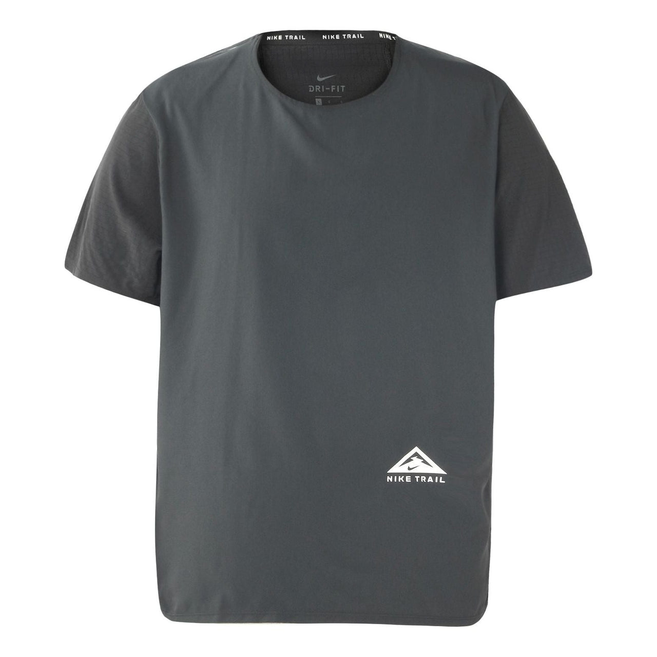 Men's Nike Printing Pattern Splicing Round Neck Sports Short Sleeve Gray T-Shirt DN4483-010