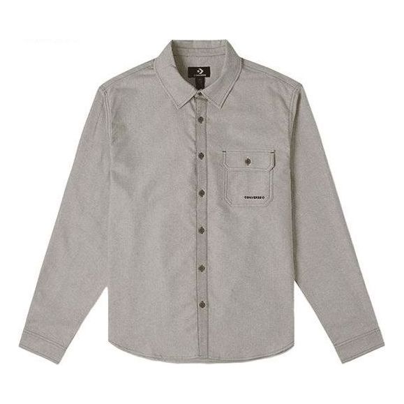 Converse Oxford LS Button Down Shirt 'Light Grey' 10025637-A02