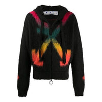 Off-White FW20 Arrows Vein Hooded Sweater Men's Black OMHA073E20KNI0021087