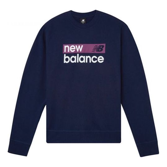 (WMNS) New Balance Logo Sweatshirt 'Pigment' WT03804-PGM