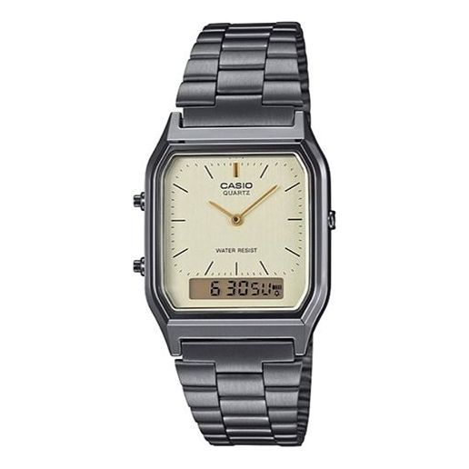 CASIO Waterproof Stainless Steel Strap Mens Gray Analog/Digital Combo AQ-230GG-9A