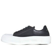 Alexander McQueen Deck Lace Up Plimsoll Sneakers 'Core Black White' 711098W4UB31000