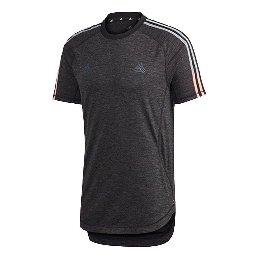 adidas Tan Tec Tee 2 Soccer/Football Training Breathable Sports Short Sleeve Gray FS7181