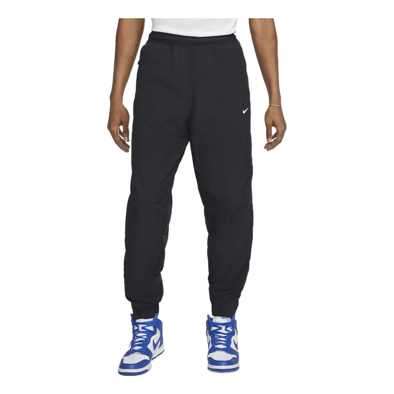 Men's Nike Solid Color Logo Printing Elastic Waistband Bundle Feet Sports Pants/Trousers/Joggers Autumn Black DQ6572-010