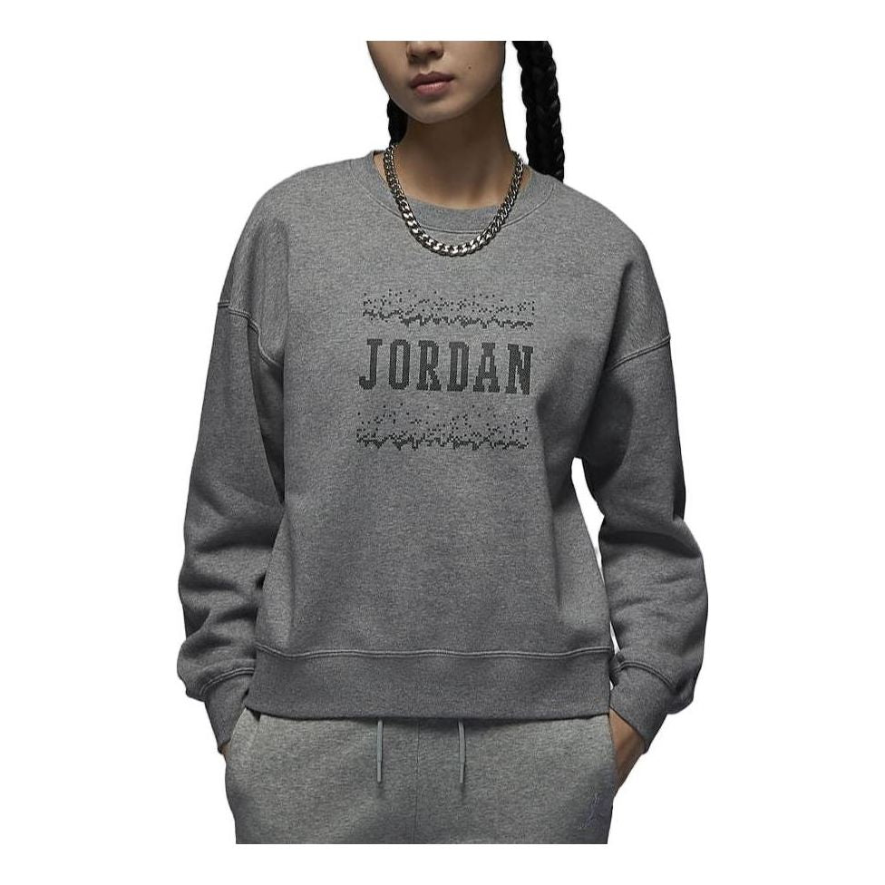 (WMNS) Air Jordan Crew-Neck Sweatshirt 'Grey' FZ2140-091