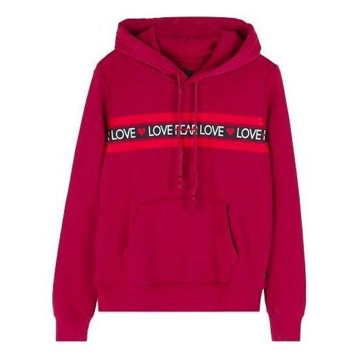 (WMNS) Converse Love the Progress Print Hoodie 'Red' 10017330-A02