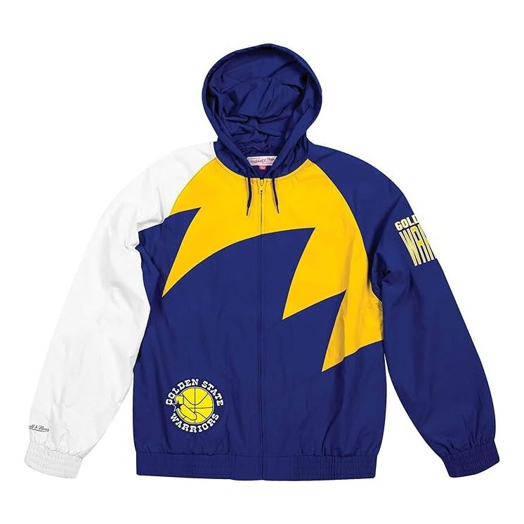 Mitchell & Ness Shark Tooth Hooded Jacket 'Golden State Warriors' BA57PH-GSW-B-K1K