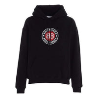(WMNS) Balenciaga BB Logo Hooded Long Sleeves Hoodie Black 612959TJVD71000