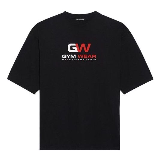 Balenciaga Gym Wear Logo Tee 'Black' 620969TIVD51000
