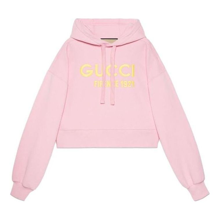 (WMNS) Gucci Cotton Hooded Sweatshirt With Embroidery 'Pink' 765384-XJF0S-5358