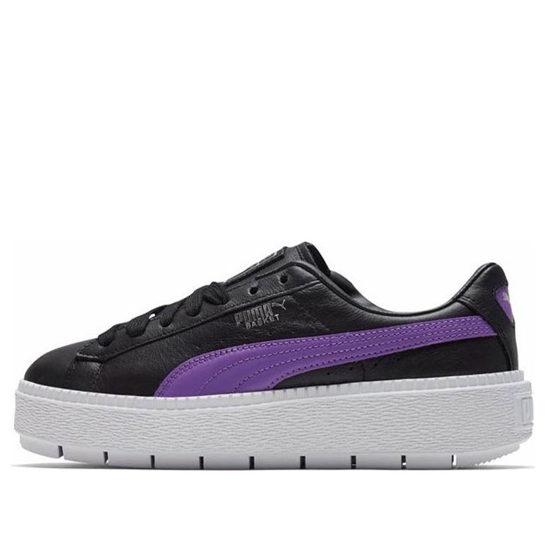 (WMNS) PUMA Platform Trace Baseplate Shoes For Black/Purple 366109-05
