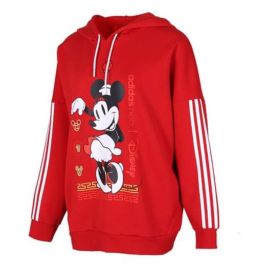 (WMNS) adidas neo x DISNEY Mickey Mouse Crossover CNY Printing Red GE7774