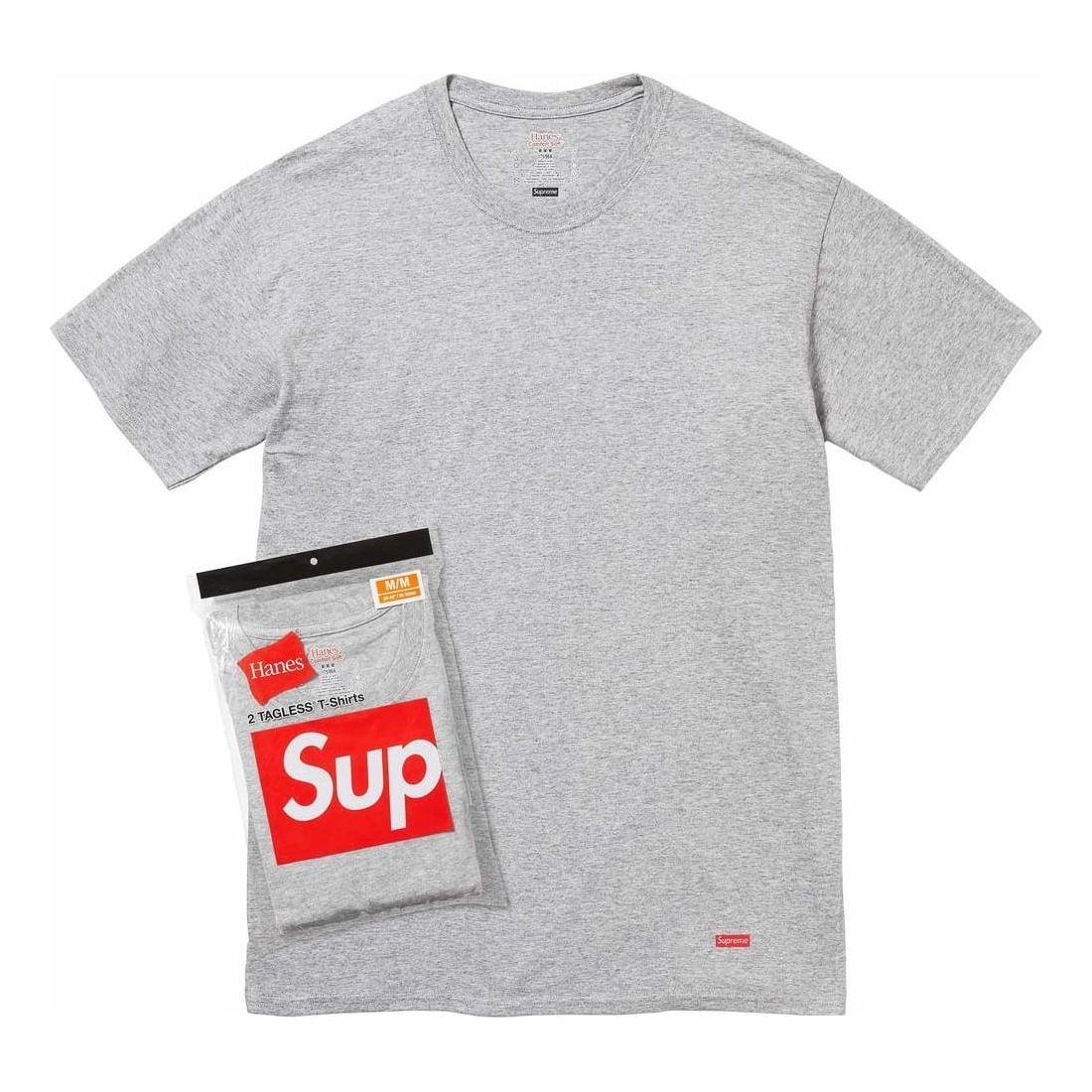 Supreme x Hanes Tagless T-Shirt (2 Pack) 'Grey' SUP-SS24-013