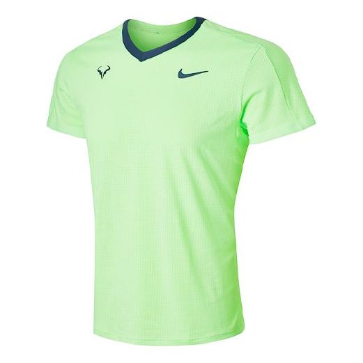 Nike Court Dri-fit Adv Rafa Logo Short Sleeve Men's Green CV2803-345
