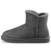 (WMNS) UGG Mini Bailey Button Bling Mid Tops Fleece Lined Gray 1016554-GREY