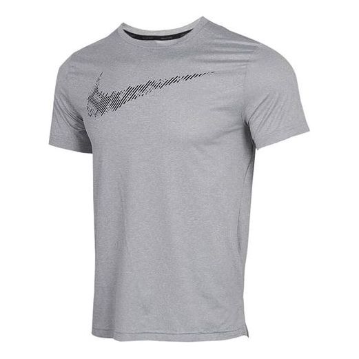 Nike Dri-FIT Printing Training Tops Short Sleeve Gray CJ4634-084