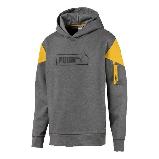PUMA Casual Sports Splicing Alphabet Printing hooded Colorblock Long Sleeves Gray 581114-03