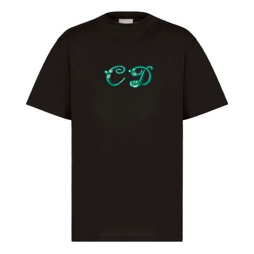 Men's DIOR x KENNY SCHARF Crossover Knit Short Sleeve Black 193J649A0677-C986