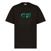 Men's DIOR x KENNY SCHARF Crossover Knit Short Sleeve Black 193J649A0677-C986