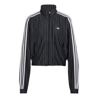 (WMNS) adidas Firebird Pinstripe Track Jacket Asia Sizing 'Black Silver Metallic' KR9576