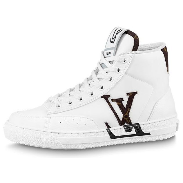 (WMNS) LOUIS VUITTON Charlie Ankle Sneakers 'White with Side Brown Logo' 1AADRJ
