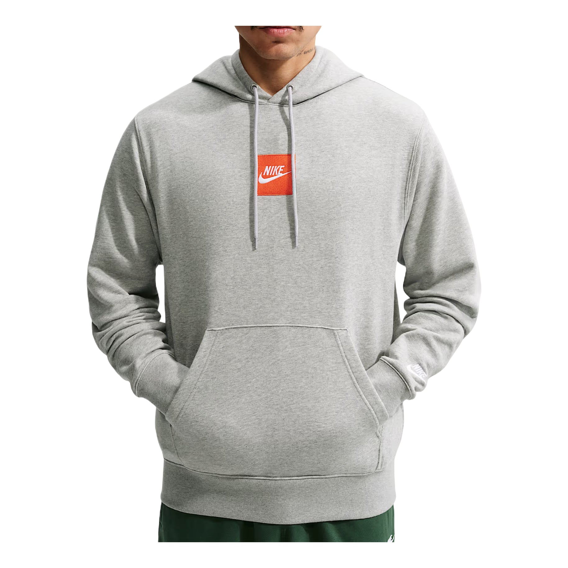 Nike Sportswear Club French Terry Hoodie 'Dark Grey Heather Light Smoke Grey White' IM5540-063
