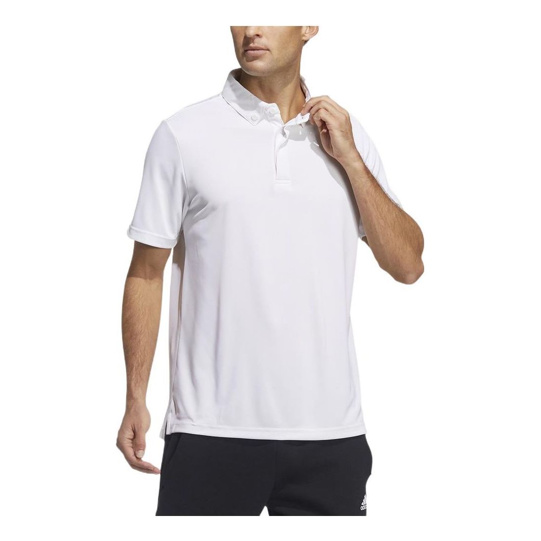 adidas Solid Color Athleisure Casual Sports Short Sleeve Polo Shirt White GN0810