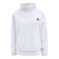 (WMNS) adidas Logo Printing Solid Color High Collar Hoodie White H07400