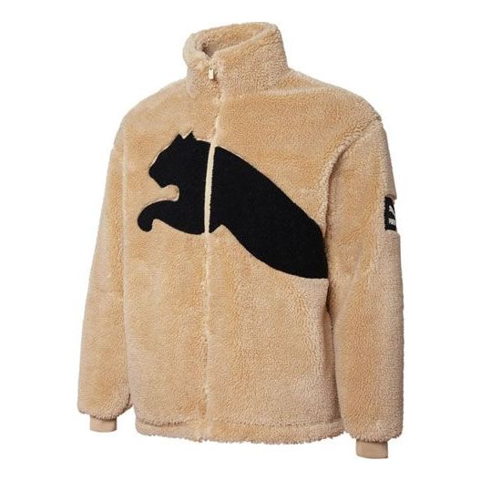 PUMA Sherpa Contrasting Colors Large Logo lamb's wool Stay Warm Jacket Brown 848418-20