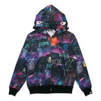 A Bathing Ape Shark Neon Tokyo Full Zip Hoodie 'Purple' 1G30-115-020