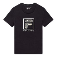 (WMNS) FILA Logo Alphabet Printing Round Neck Short Sleeve Blue F11W928121F-NV