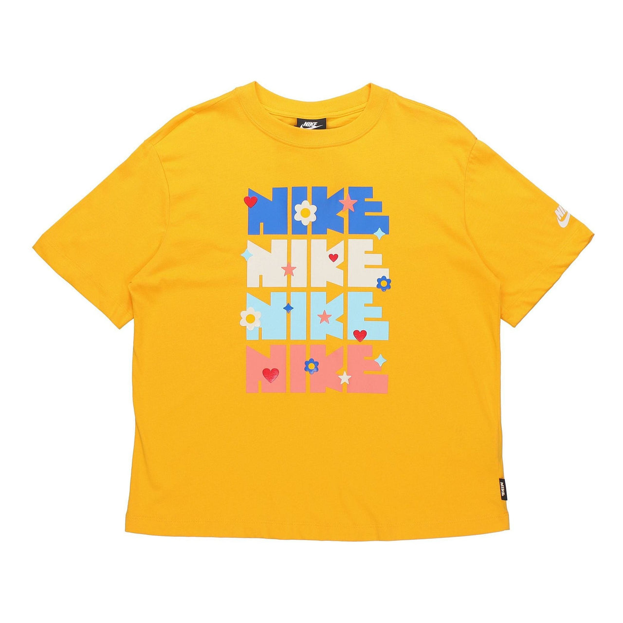 (WMNS) Nike Sportswear Essntl Ss Top Letter Print Leisure Sports Short Sleeve Yellow DJ5377-764