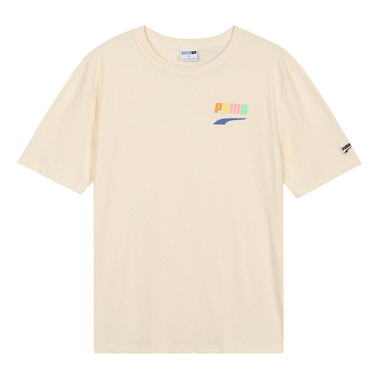 PUMA Sports Alphabet Cartoon Printing Round Neck Short Sleeve Beige 531335-75