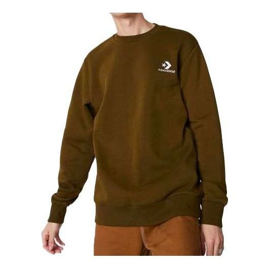 Converse Star Chevron EMB Crew Sweatshirt 'Olive Green' 10008816-A17