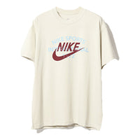 Men's Nike SS22 Logo Alphabet Printing Round Neck Short Sleeve Light Bone T-Shirt DR8007-072