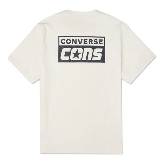 Converse Alphabet Logo Printing Retro Casual Short Sleeve Cream Yellow 10021134-A05