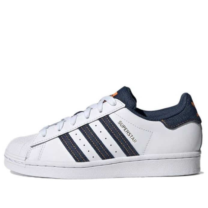 (GS) adidas originals Superstar 'White Blue Yellow' H04025