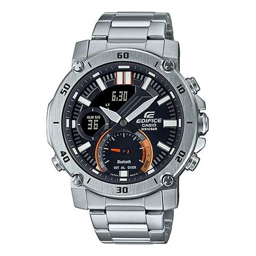 CASIO Waterproof EDIFICE Mens SilverBlack Analog ECB-20D-1A