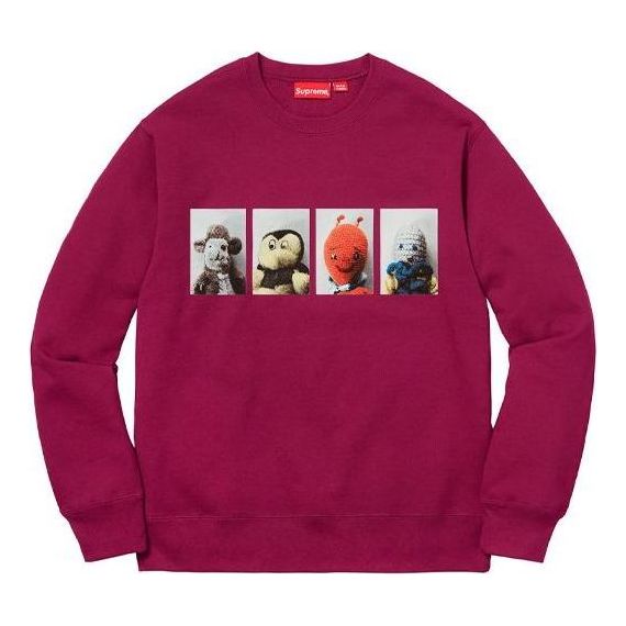 Supreme FW18 X Mike Kelley AhhYouth! Crewneck Sweatshirt 'Dark Magenta Burgundy' SUP-FW18-350