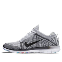 (WMNS) حذاء جري Nike Free TR Trainer Flyknit منخفض الرقبة أسود/أبيض/رمادي 718785-100