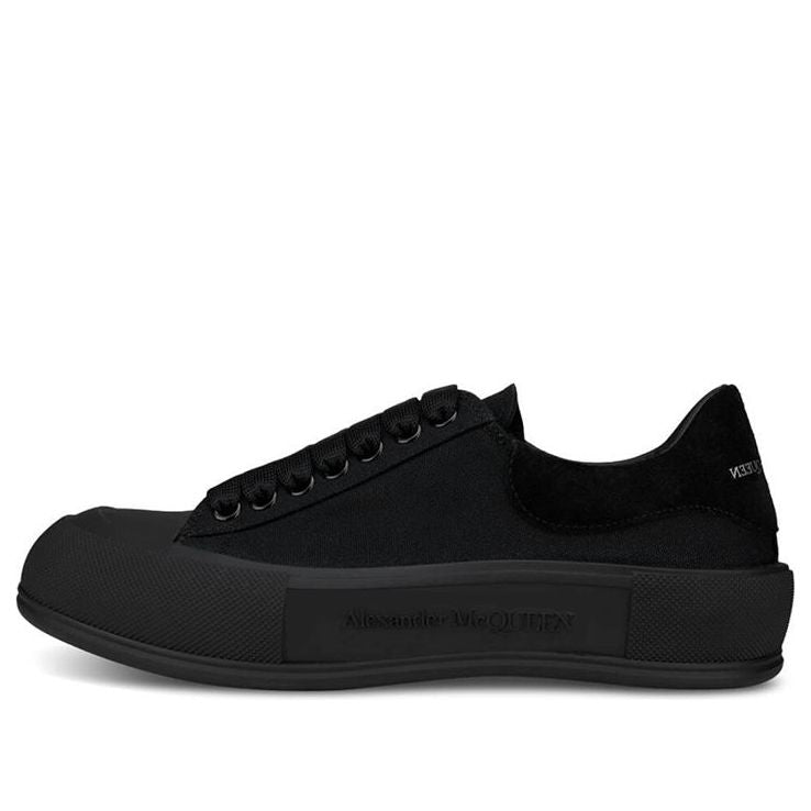 Alexander McQueen Deck Skate Plimsoll Lace Up 'Triple Black' 654594W4MV71000