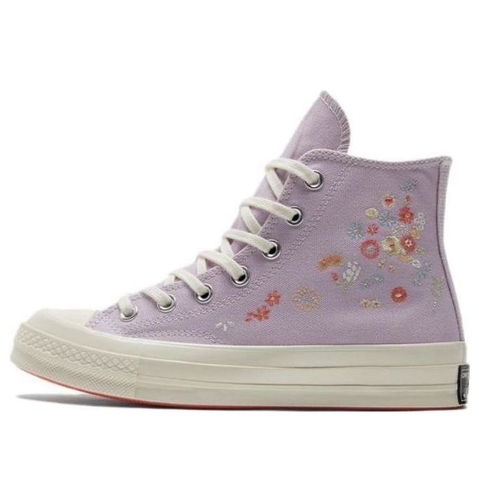 (WMNS) Converse Chuck 70 High 'Embroidered Floral Print - Pale Amethyst' A01584C