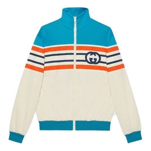Gucci Interlocking G Stripe Jacket 'Light Blue Ivory' 673299-XJDU1-4628