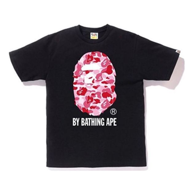 A Bathing Ape Camouflage Ape Head Logo T-Shirt 'Black Pink' BAPE19SS-005