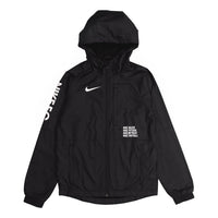 Nike Men's Football FC Zipper Hooded Windproof Sports Jacket Black CD6771-010