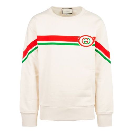 Gucci Striped Printed Pullover Long Sleeve 'White' 475532-XJBCM-9230